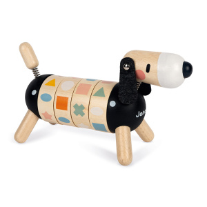 Куче с цветове и форми - дървена играчка
