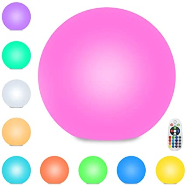 Светеща LED топка в 16 цвята с дистанционно управление - 30 см