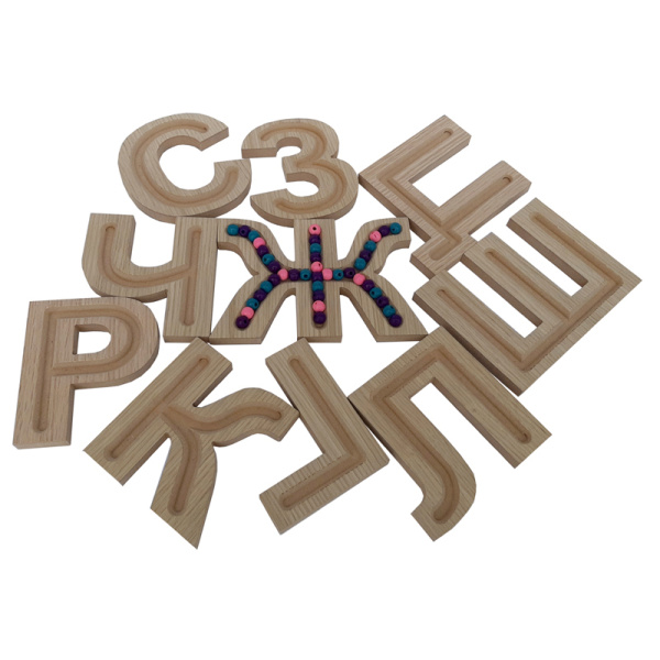 Дървени букви с улеи: Артикулационна терапия