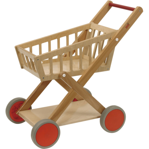 Детска дървена пазарска количка за игра