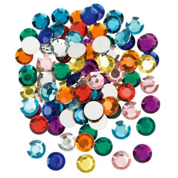 Блестящи камъчета за декорация и украса - 10 цвята, 100 бр.