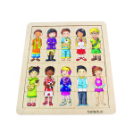 Деца от различни раси - дървен пъзел