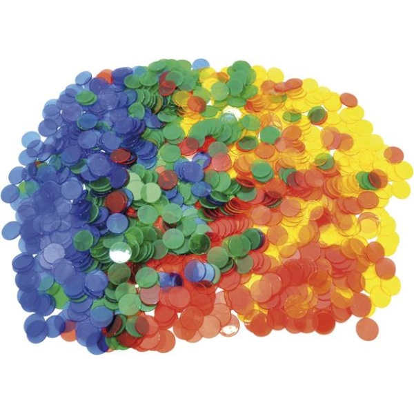 Прозрачни цветни чипове - 1000 броя