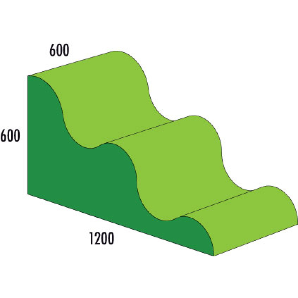 Платформа с наклон вълна 120х60х60 см - мек модул за игра