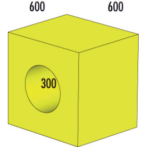 Куб MAX с кръгъл отвор 60х60х60 см - мек модул за игра