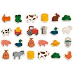 Детски дървени магнити - Ферма, 24 броя