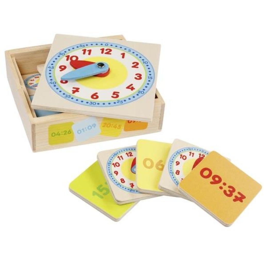 Учебен дървен часовник в кутия