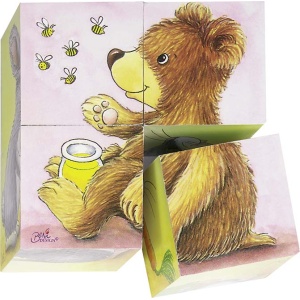 Дървени кубчета с животни - 4 части