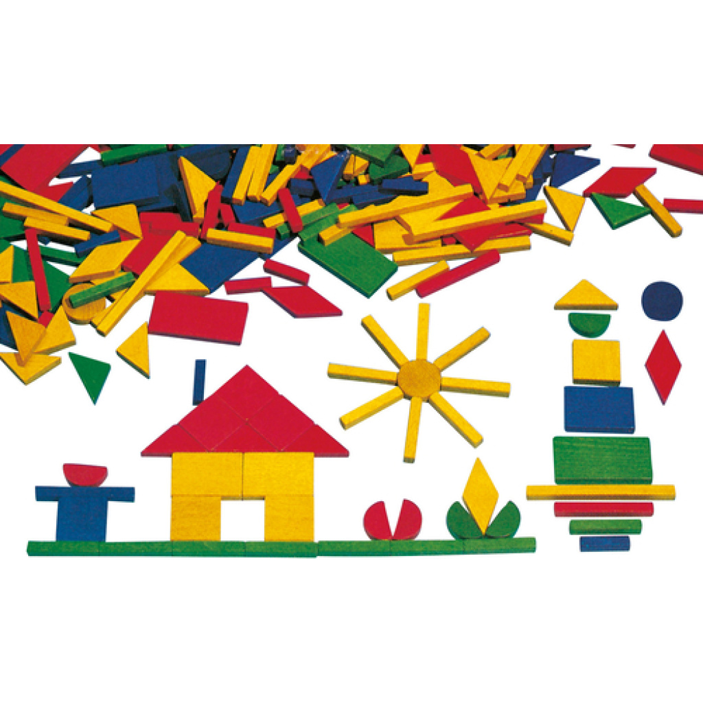 Игра с дървени елементи за подреждане, 170 части