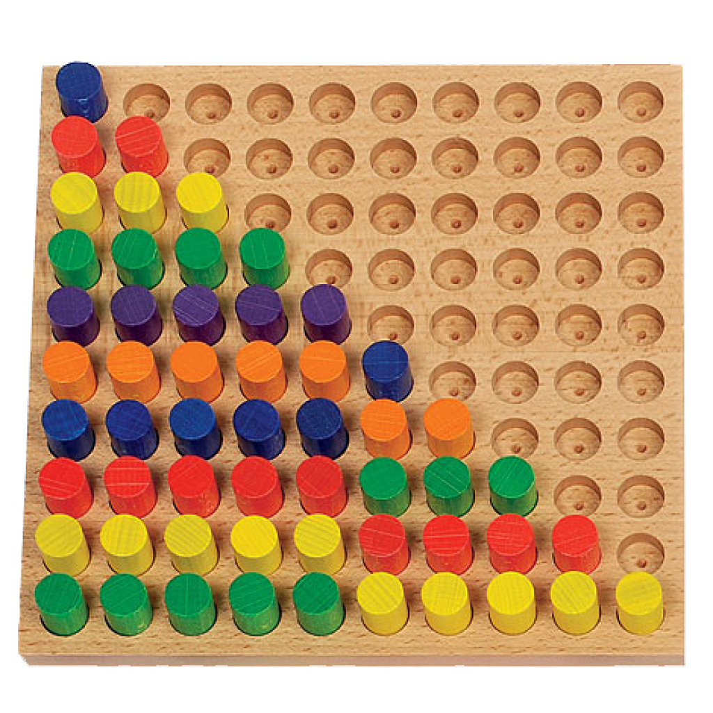 Детска дървена табла за вгнездяване със 100 отвора