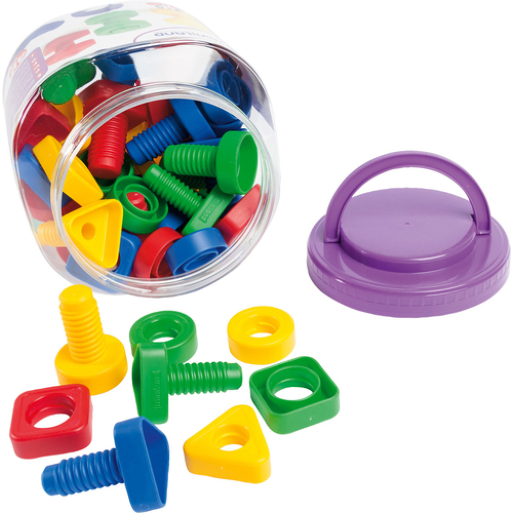 Игра с цветни болтове и гайки