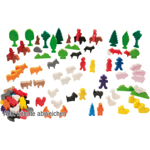 Дървени фигурки за игра - домашни животни 84 части