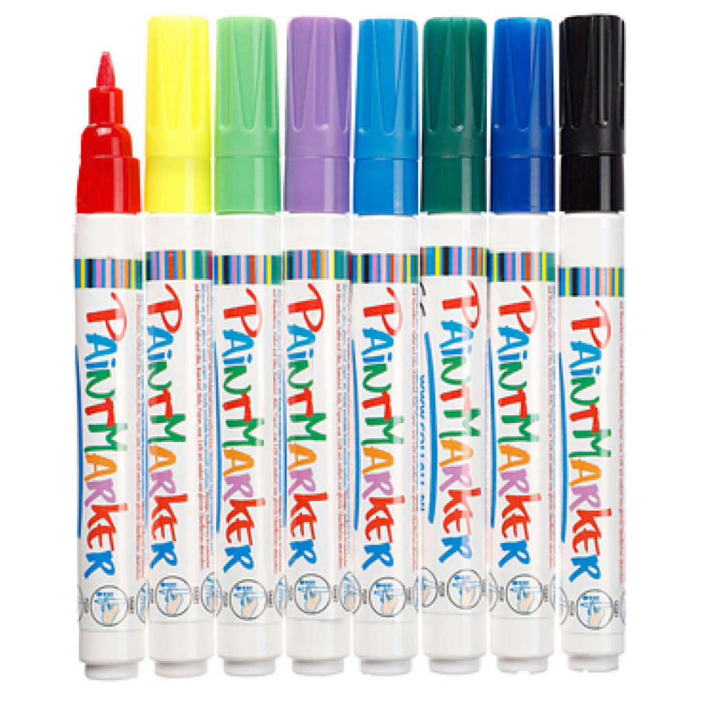 Маркери за рисуване върху стъкло - 8 цвята