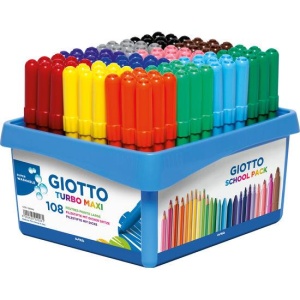 Флумастери Giotto Turbo Maxi 12 цвята - в кутия, 108 бр.