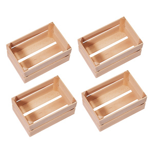 Детски дървени щайги за продукти - 4 броя