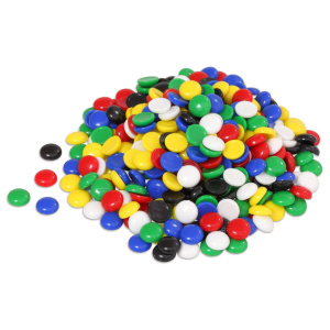 Цветни кръгли камъчета за декорация и творчески игри - диам. 12 мм, 1000 бр.