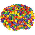 Цветни плоски мъниста за нанизване и творчески игри - 740 бр.