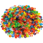 Прозрачни цветни плоски мъниста за нанизване и творчески игри - 740 бр.