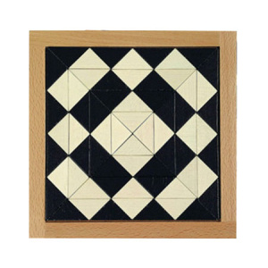 Детска дървена мозайка пъзел - черно и бяло