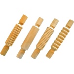 Релефни дървени валячета за игра - 4 броя