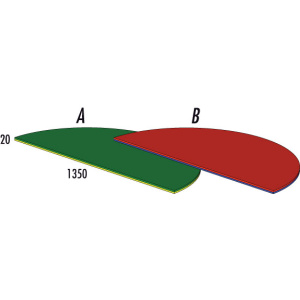 Меко килимче за игра - полукръг, червено