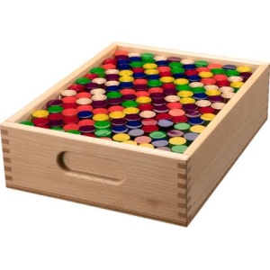 Детска акрилна мозайка ЛУКСИ - цилиндри в дървена кутия