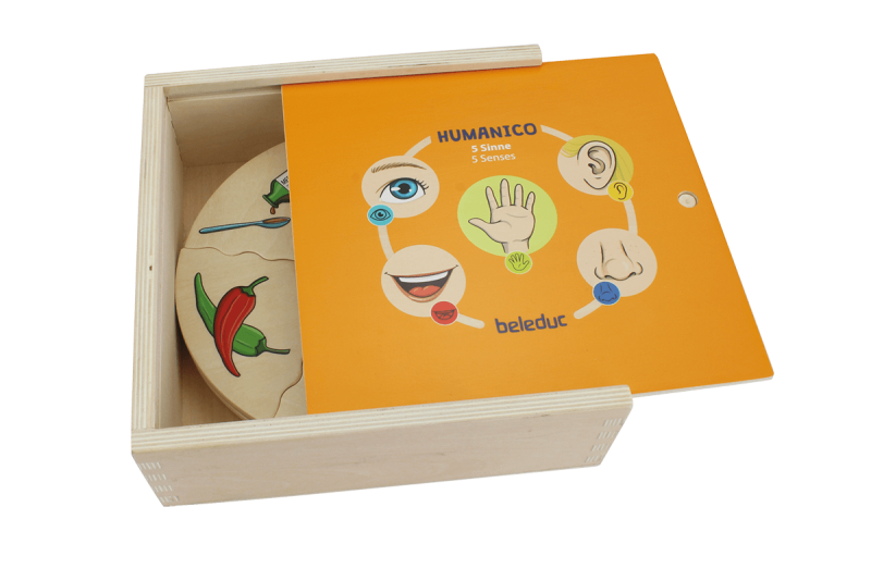 mzz3kksmxlkbtzuycwixr2ghaxqefgyhtxfudhcb.png Детски дървен пъзел „Хуманико 5 сетива“