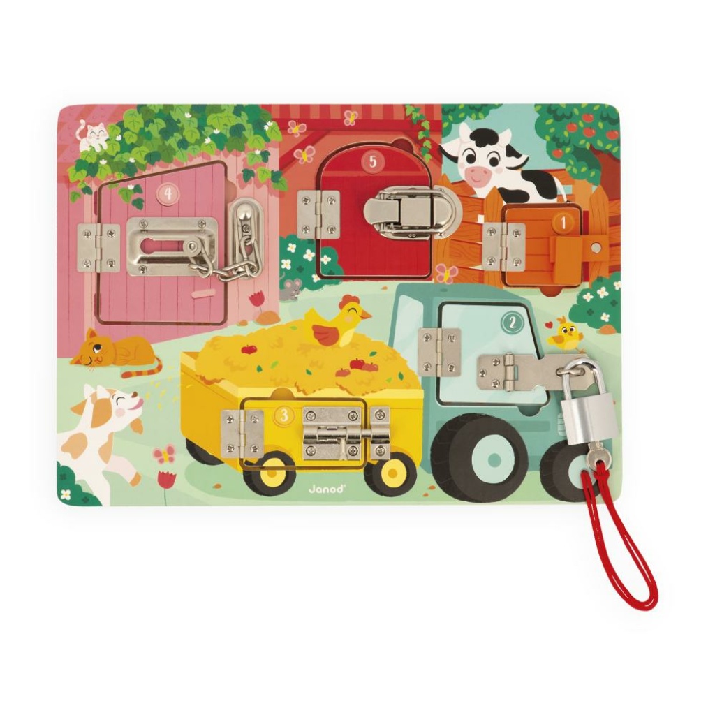 Дървена активна бизиборд дъска с резета и ключалки