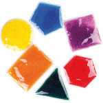 Геометрични фигури с пълнеж от гел топчета са сензорни игри