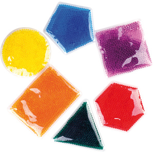 Геометрични фигури с пълнеж от гел топчета са сензорни игри