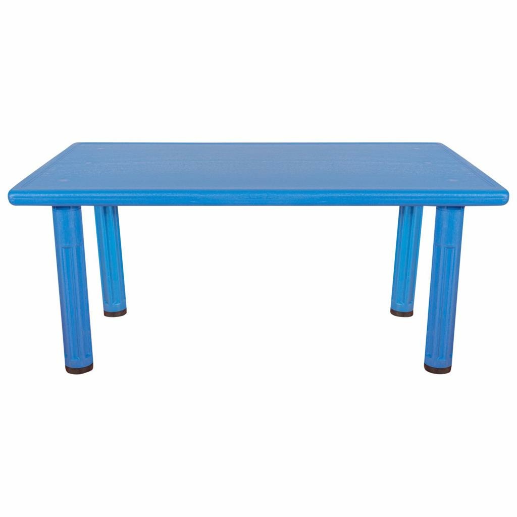 Детска пластмасова правоъгълна маса за игра и учене в ярък цвят с четири стабилни крака, подходяща за деца над 3 години