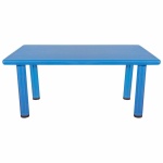 Детска пластмасова правоъгълна маса за игра и учене в ярък цвят с четири стабилни крака, подходяща за деца над 3 години